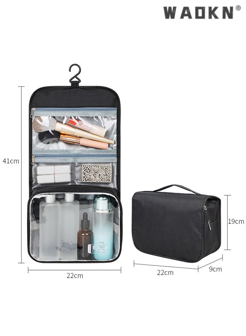 WAOKN Hanging Cosmetic Bag, Portable Travel Wash Bag for Men and Women, Versatile Organizer with Multiple Compartments for All Your Beauty Essentials, Perfect for Daily Use or Travel - Image 2