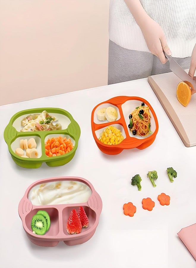 yomith Plates for Baby, Silicone Dishes for Toddlers Infant Kids, Divided Suction Plate Baby Dish, Non-Slip, Non-Toxic, BPA Free (Pink) - Image 5