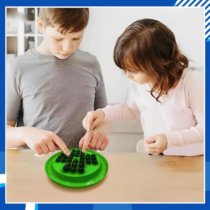 كيدز ماندي لعبة Brainvita Board مع 32 كرة رخامية لعبة سوليتير رخامية تتحدى العقل لعبة لاعب واحد مناسبة للأعمار من 5 سنوات فما فوق - Image 3