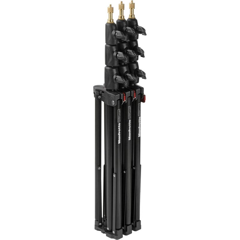 Manfrotto 1051BAC 83" Air Cushioned Aluminum Mini Compact Stand with 4-Sections & 3 Risers, Black - Image 3