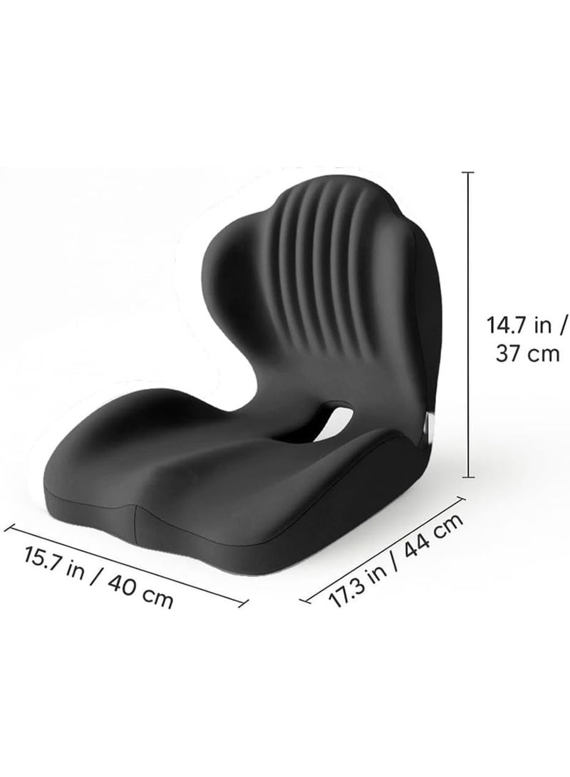 L-Shaped Integrated Seat Cushions, Ergonomic Memory Foam Seat Cushion, Office Chair Seats Cushions with Lumbar Support for Long Sitting, Make Waist and Hips More Comfortable - Image 2