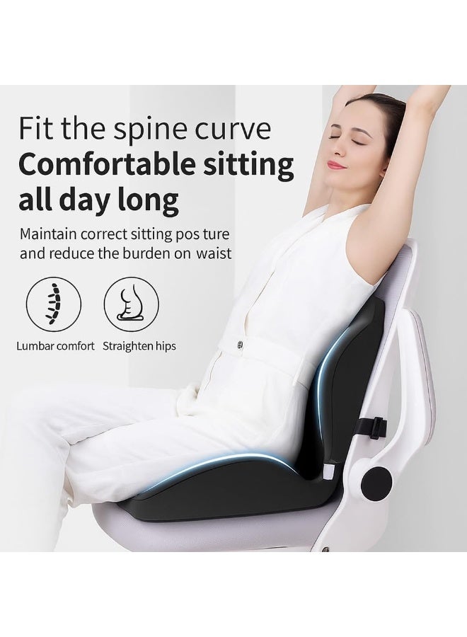 L-Shaped Integrated Seat Cushions, Ergonomic Memory Foam Seat Cushion, Office Chair Seats Cushions with Lumbar Support for Long Sitting, Make Waist and Hips More Comfortable - Image 4