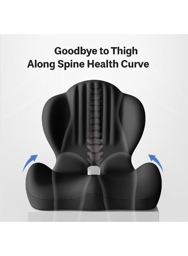 L-Shaped Integrated Seat Cushions, Ergonomic Memory Foam Seat Cushion, Office Chair Seats Cushions with Lumbar Support for Long Sitting, Make Waist and Hips More Comfortable - Image 3