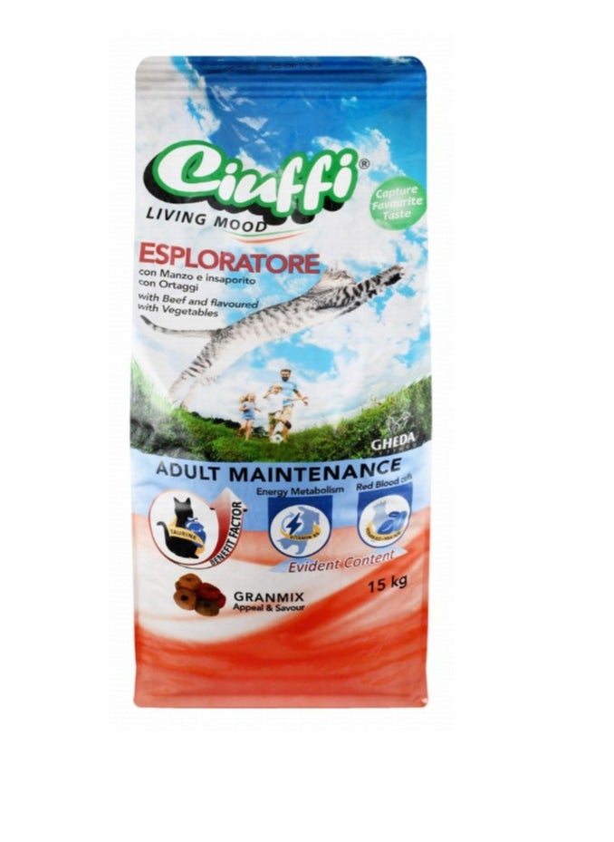 Dry - food ciuffi beef for cats 15kg - Image 1