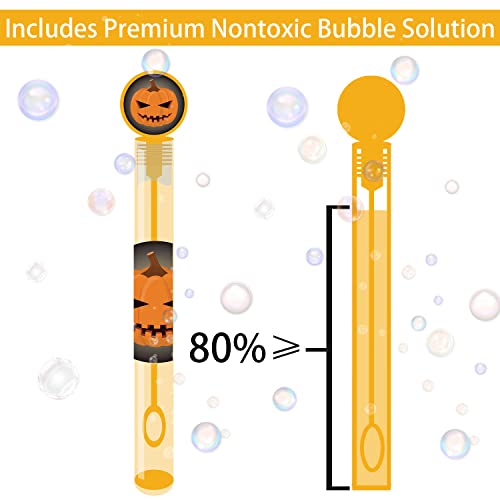 WOONOO 48 PCS Halloween Party Favors Bubble Wands Halloween Toys for Kids 8 Colors Assortment Designs for Halloween Goodie Bag Stuffers Non Candy Treats Bubble Maker Toys - Image 5