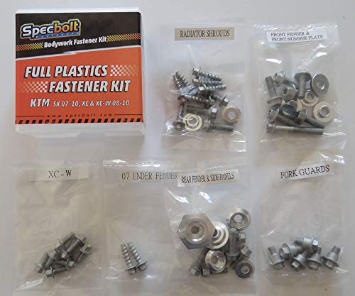 Specbolt Fasteners Full Plastics Body Fastener Bolt Kit Fits: KTM 50 65 85 105 125 200 250 300 450 505 SX '07-'10, XC/XC-W '08-'10#0710 - Image 2