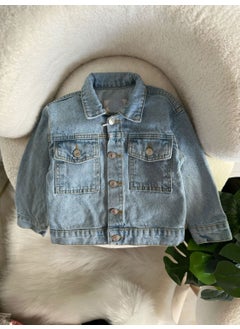 Miniğimin Cicileri My Little Ones Character Pocket Buttoned Mnn Children's Denim Jacket - Light Blue  - Image 2