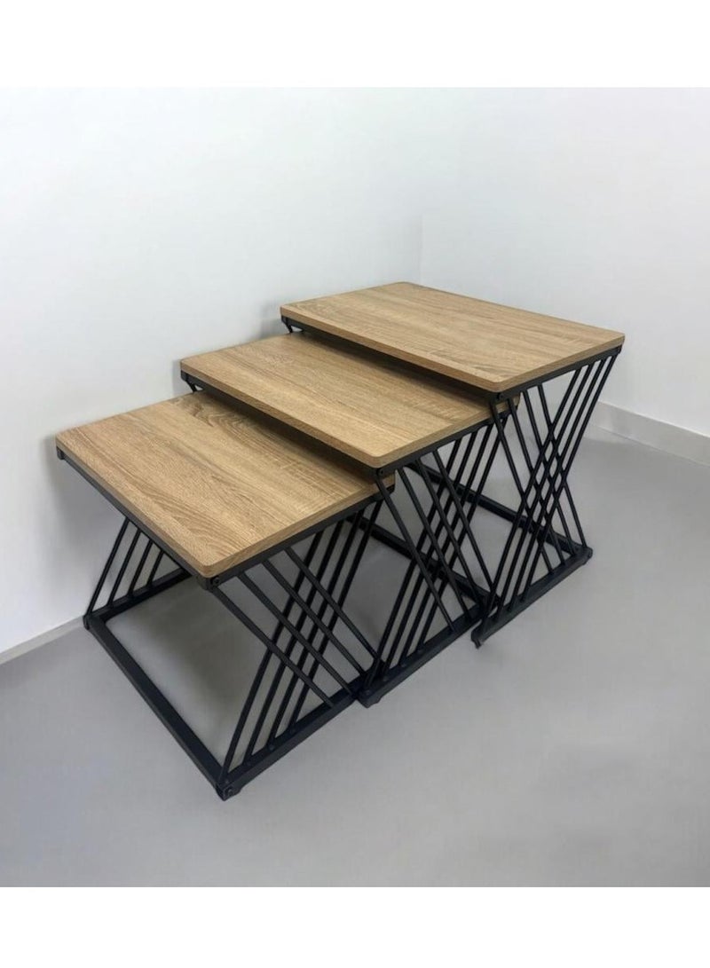 Epic Triple Nesting Coffee Table Set with Sleek Storage Magic, Ultimate Luxe Living Room Furniture Gem