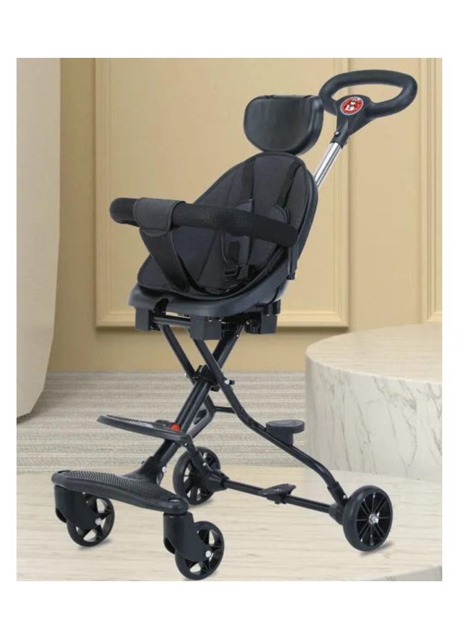 ماركة غير محددة - Imported Baby Stroller For Ages 0-4 Years, Stroller With Adjustable Handles, Strong Brakes And Backrest - For Shopping, Walking, Travel - And Home Use (Easy To Assemble And Durable) - Image 1