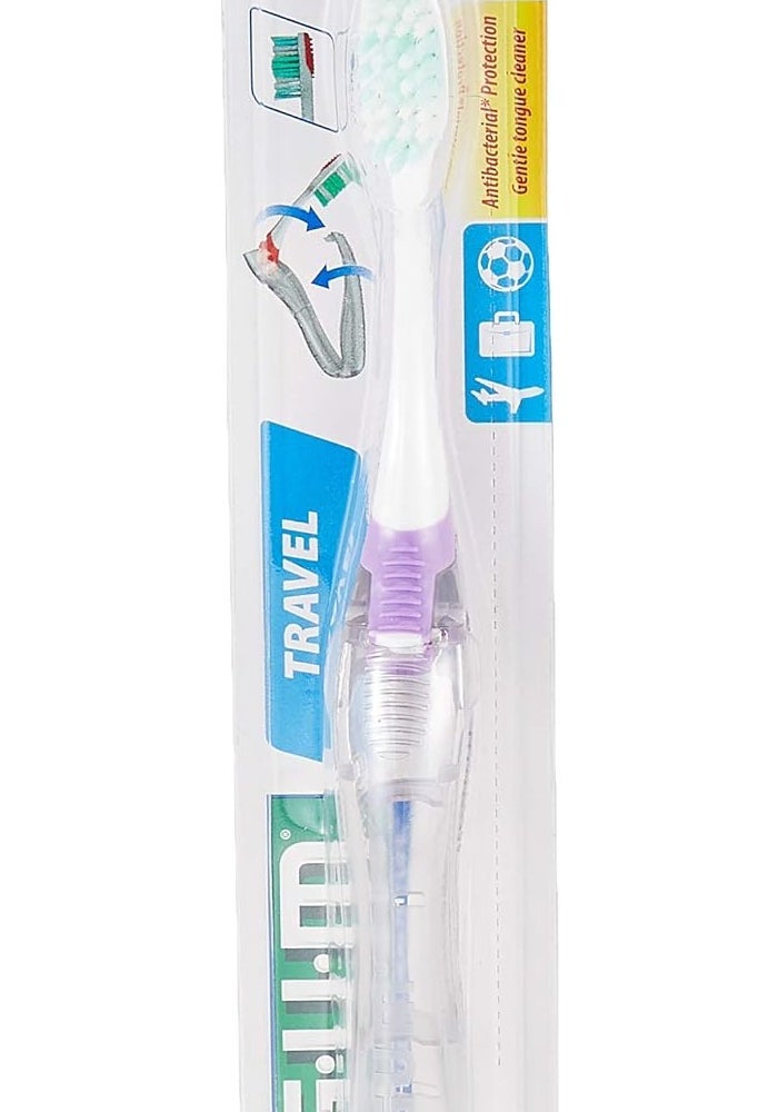 Gum فرشاة أسنان سفر قابلة للطي من GUM مع حماية مضادة للبكتيريا - Image 1