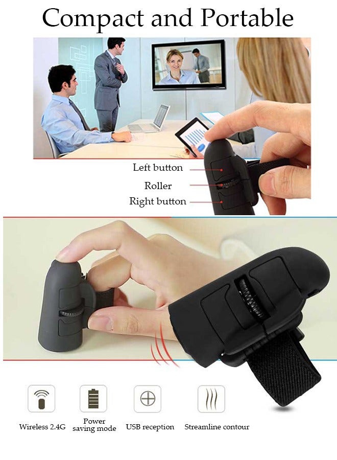 DUNISO High Speed Mini 2.4GHz USB Wireless Lazy Finger Rings Portable Optical Mouse for PC Laptop Desktop Reducing Wrist Fatigue  - Image 5