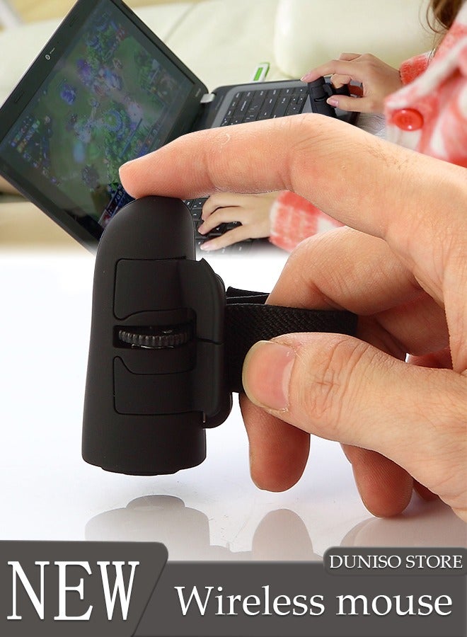 DUNISO High Speed Mini 2.4GHz USB Wireless Lazy Finger Rings Portable Optical Mouse for PC Laptop Desktop Reducing Wrist Fatigue  - Image 1