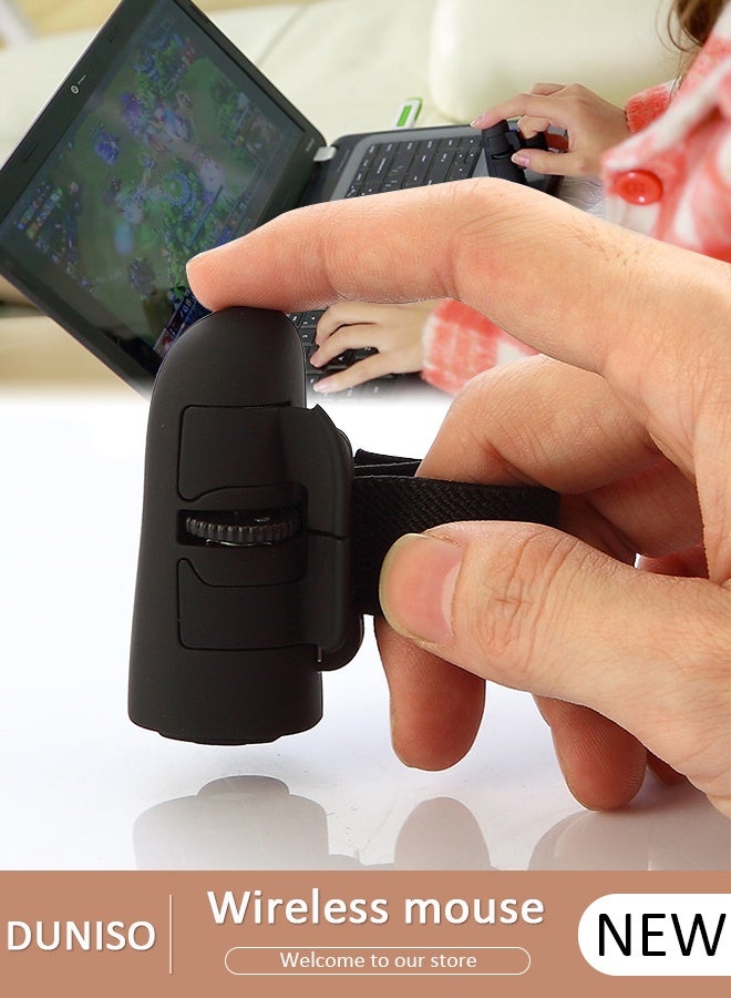 DUNISO High Speed Mini 2.4GHz USB Wireless Lazy Finger Rings Portable Optical Mouse for PC Laptop Desktop Reducing Wrist Fatigue - Image 1