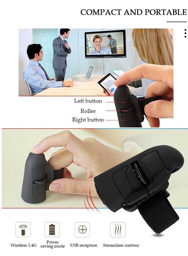 DUNISO High Speed Mini 2.4GHz USB Wireless Lazy Finger Rings Portable Optical Mouse for PC Laptop Desktop Reducing Wrist Fatigue - Image 5
