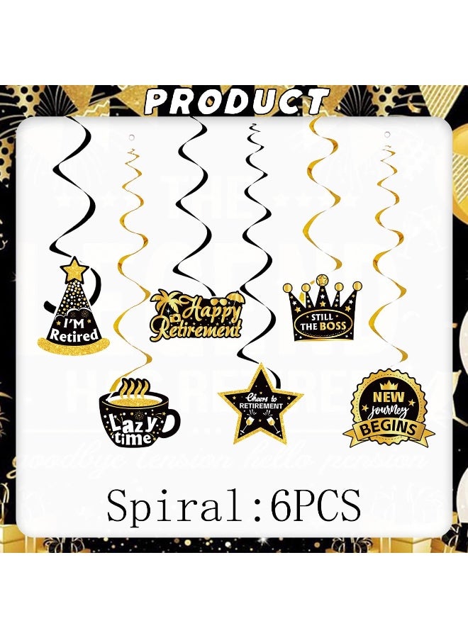 50 PCS Retirement Party Balloon Set, Cupcake Plugs, Black Gold Balloon, Flag Set, Retirement Theme, Suitable for Adult Parties and Other Decorations - Image 5
