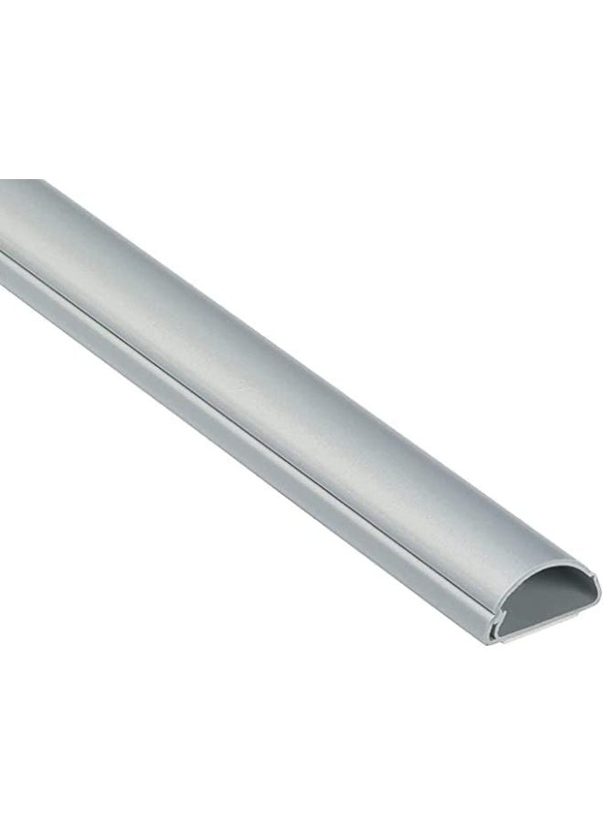 RACO Electrical PVC Floor Trunking 1-Meter Grey with Sticker, Half Round Cable Hiders, Decorative Cable Tidy Decorative Self-Adhesive Cable Cover-Grey (6, 10mm x 35mm)  - Image 1