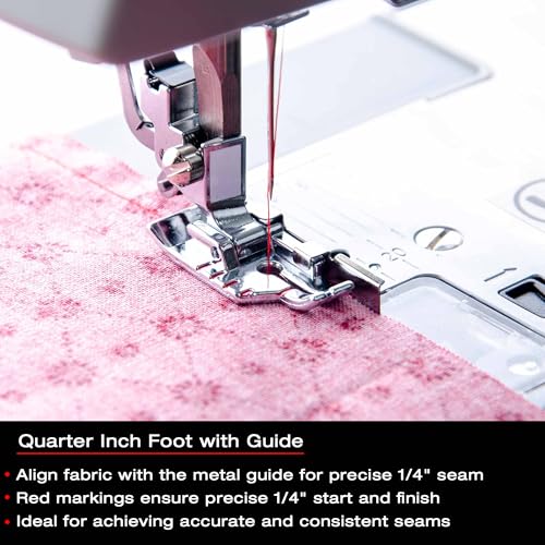 SINGER Quilting Presser Foot Kit | 3 Essential Presser Feet for Quilting – Even Feed Foot, Quarter Inch Foot with Guide & Open Toe Free Motion Foot | Compatible with SINGER CA-CC, CE, EA-EC Series - Image 4