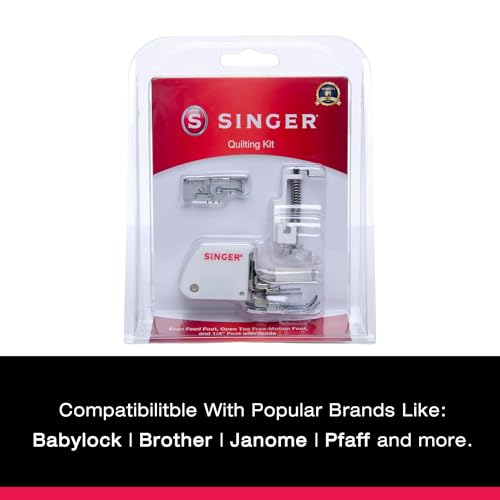 SINGER Quilting Presser Foot Kit | 3 Essential Presser Feet for Quilting – Even Feed Foot, Quarter Inch Foot with Guide & Open Toe Free Motion Foot | Compatible with SINGER CA-CC, CE, EA-EC Series - Image 5