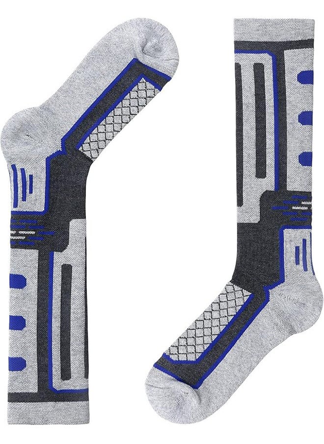 RATSAW - 2 Pairs Mens Thermal Ski Socks Winter Warm Knee High Cycling Sports Socks 9-12 Anti Blister Cushioned Snow Boot Socks for Skiing Snowboard Trekking Hiking - Image 1