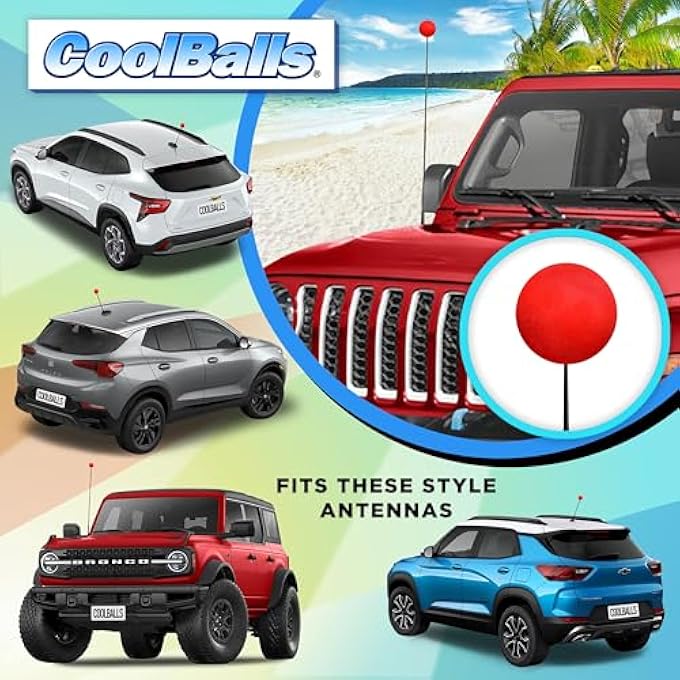 rayihni Cool Plain Red Car, Truck, SUV EVA Foam Antenna Ball Topper (Auto Accessory) (Pack of 3) - Image 3