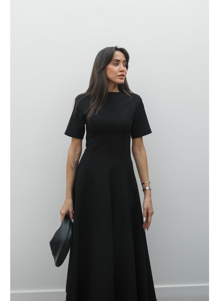 Havoş Black Maxi Flounce Dress  - Image 5
