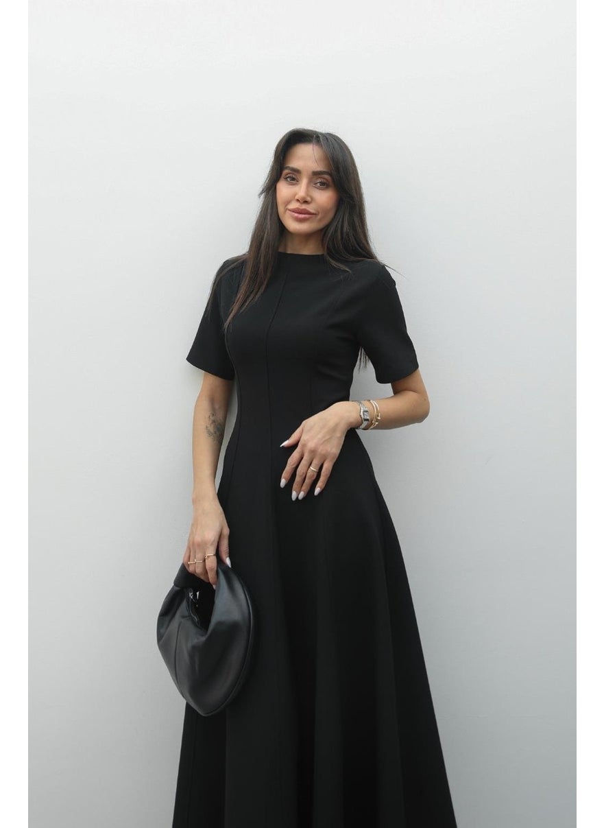 Havoş Black Maxi Flounce Dress  - Image 3