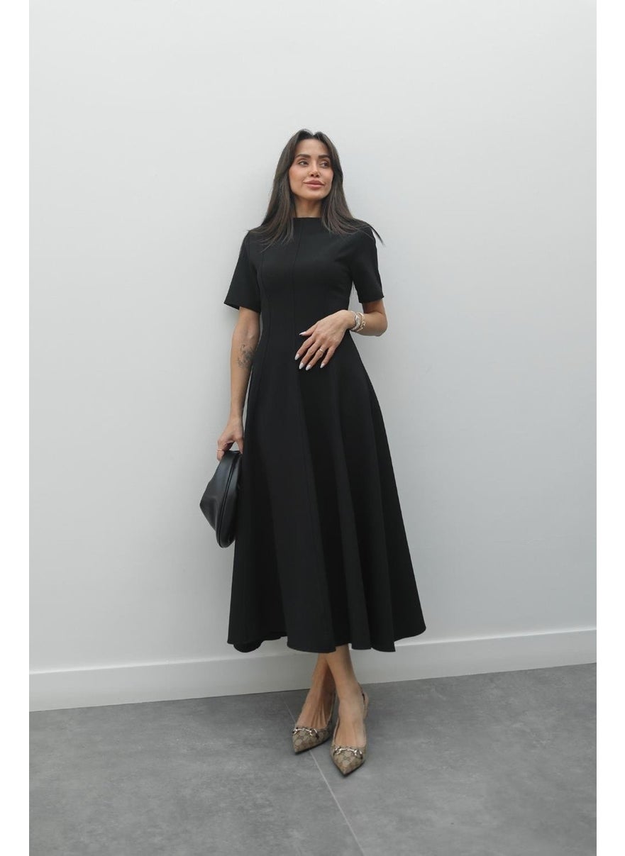 Havoş Black Maxi Flounce Dress  - Image 4