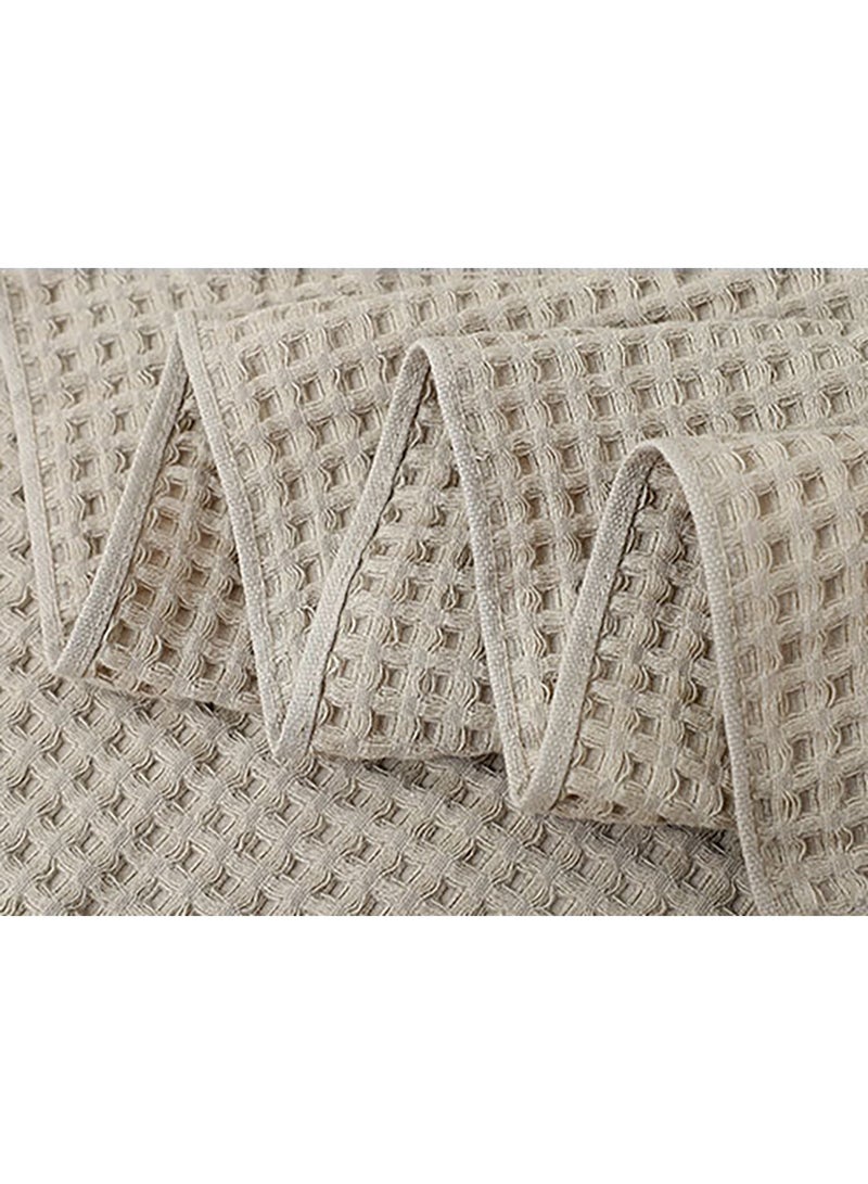 Cotton Waffle Towel Set, 3 Pieces, Bath Towel 140x70cm, Hand Towel 74x33cm, Washcloth 34x34cm, Ultra-Soft, Highly Absorbent, Quick-Drying (Khaki) - Image 4