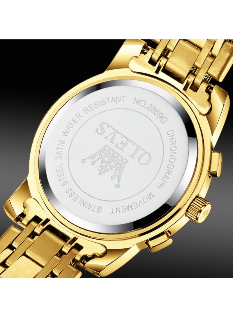 أوليفز ساعة OLEVS للرجال بتصميم مربع من الألماس مع عقارب كوارتز وتاريخ فاخرة للرجال كاجوال من الفولاذ المقاوم للصدأ وساعة يد مضيئة بلونين مقاومة للماء - Image 5