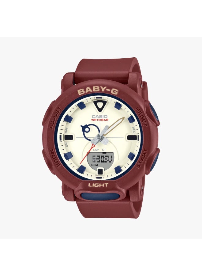 Casio Baby-G BGA-310RP-4ADR, Analog-Digital Watch, Burgundy Resin Band, Shock Resistant, 100M Water Resistance, LED Light, World Time, Stopwatch, Alarm - Image 1