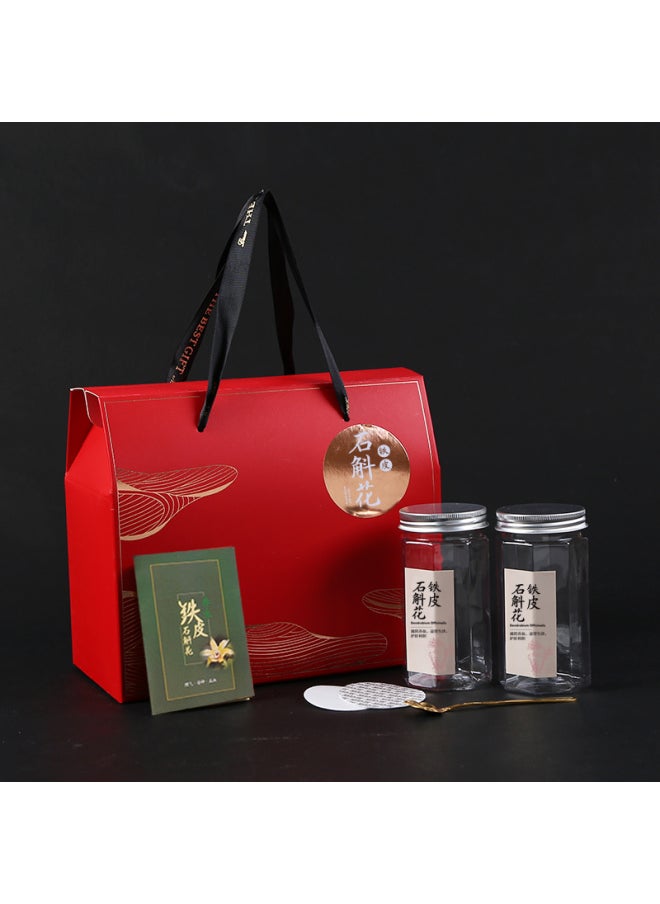 null - Dendrobium Flower Packaging Box Empty Box Universal Dendrobium Packaging Gift Box-Color:Dendrobium Flower (red) 2 Bottles - Image 1