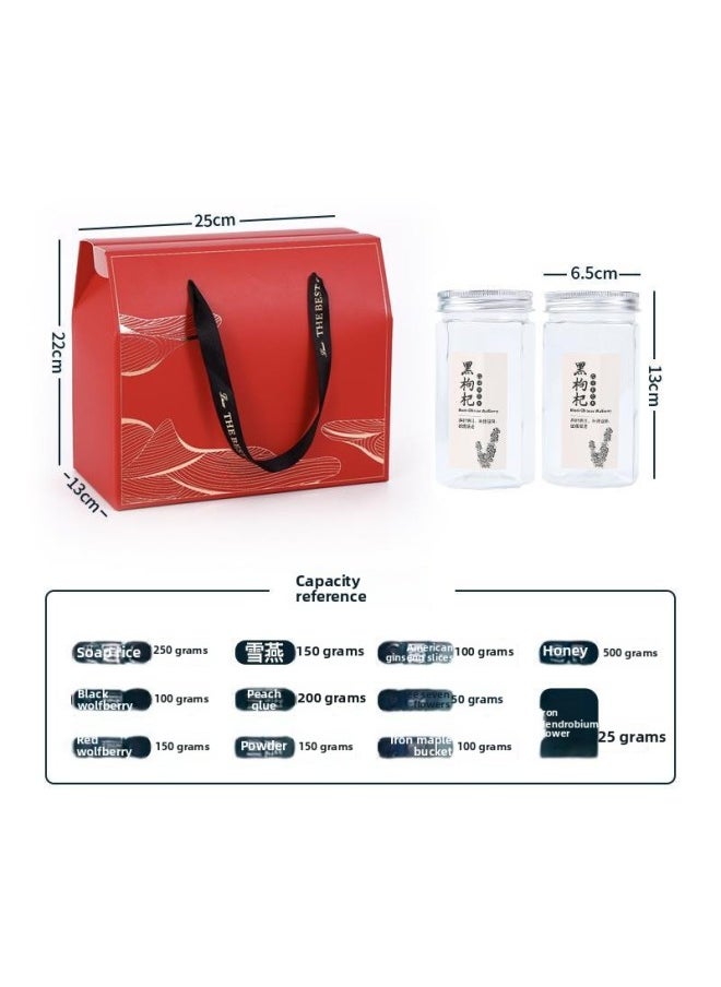 null - Dendrobium Flower Packaging Box Empty Box Universal Dendrobium Packaging Gift Box-Color:Dendrobium Flower (red) 2 Bottles - Image 1