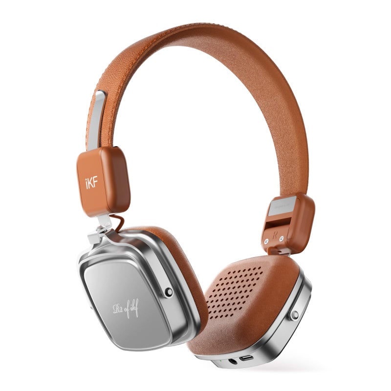 iKF R2 Retro Classic Wireless HeadphonesOn Ear HeadsetErgonomic Design40mm Drivers ENC Clear Call Bluetooth Wired Dual Mode 60H PlaybackThrowback 80s 90sOOTDBrown