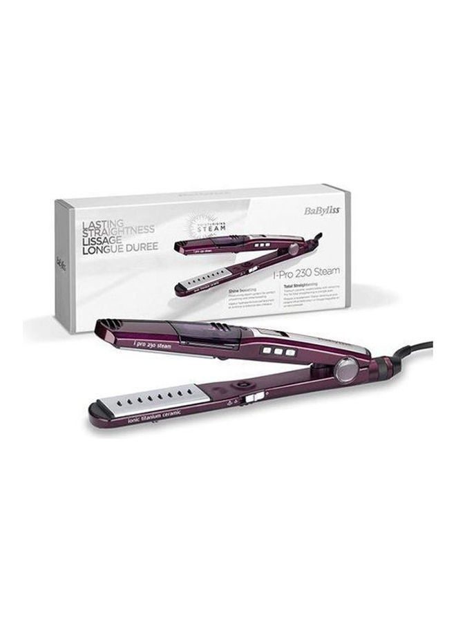 BaByliss Ipro 230 Steam Hair Straightener ST395E Purple - Image 1