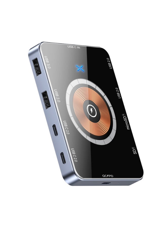 عام Typec تمديد قفص الاتهام 15W اللاسلكية شحن سريع Hub3.0 عشرة في واحد المزدوج رئيس الكمبيوتر الناقل التسلسلي العام مقسم سماعة لاسلكية شحن - Image 1