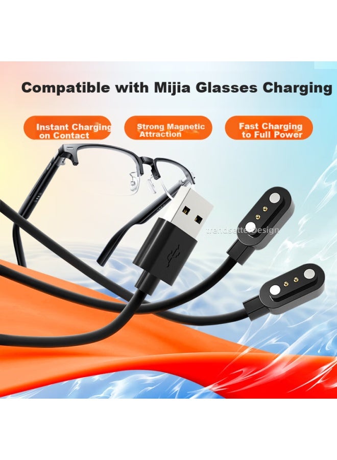 Win Potential Yingqian Charging Cable For Xiaomi Smart Glasses, Charger Ring For Mijia Mijia Enjoy Edition Bluetooth Glasses, One Drag Two Magnetic Absorption Data Cable Accessory - Image 1