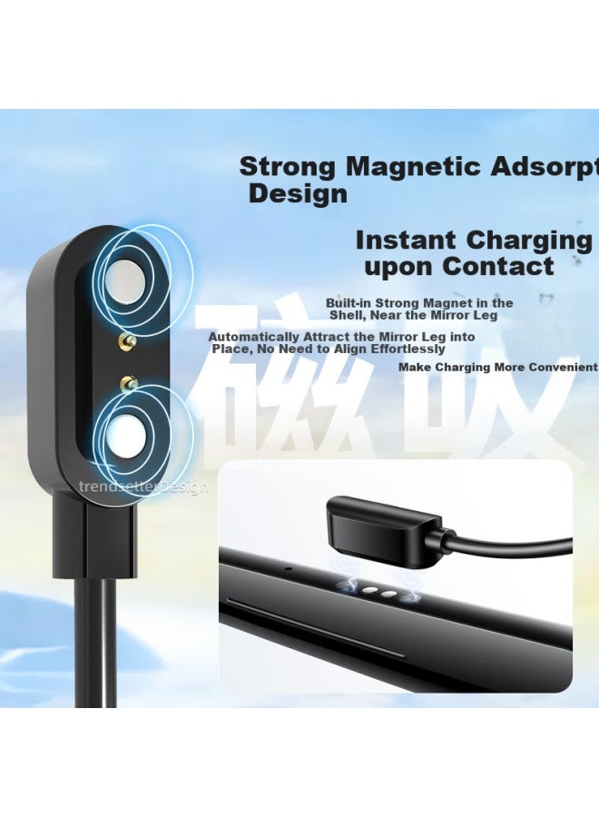 Win Potential Yingqian Charging Cable For Xiaomi Smart Glasses, Charger Ring For Mijia Mijia Enjoy Edition Bluetooth Glasses, One Drag Two Magnetic Absorption Data Cable Accessory - Image 2