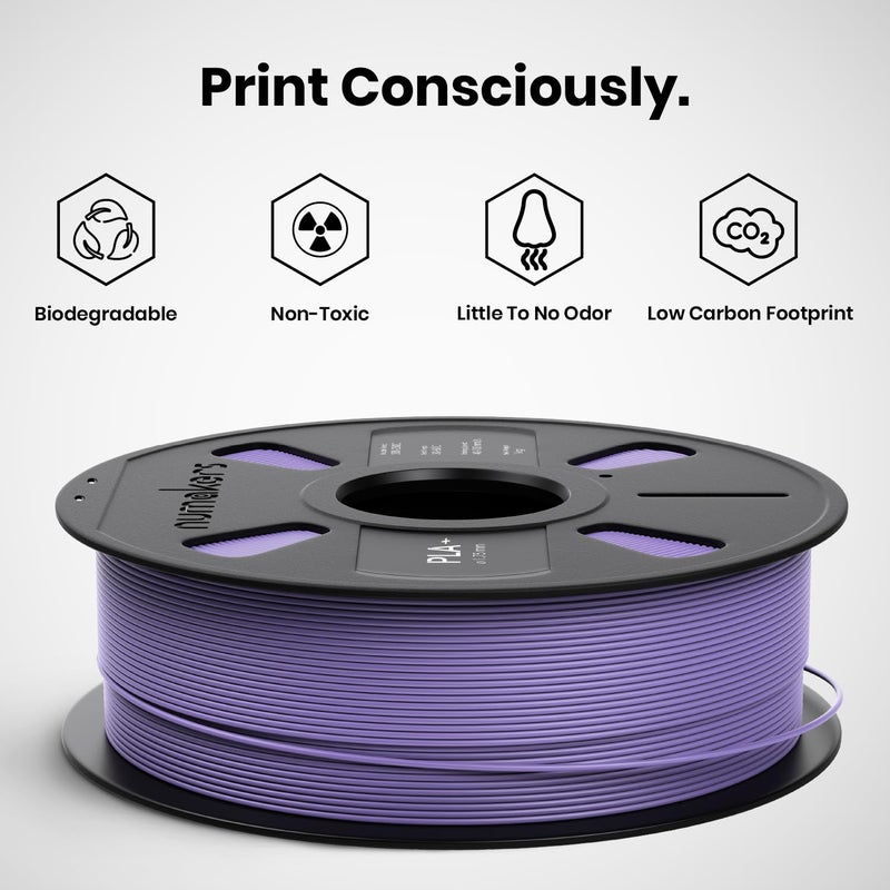 NUMAKERS PLA+ 3D Printer Filament, 1.75mm, Dimensional Accuracy +/- 0.03 mm, 1 kg Spool (2.2 lbs), Compatible with Most FDM Printers (Lavender Violet) - Image 2