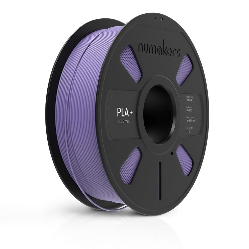 NUMAKERS PLA+ 3D Printer Filament, 1.75mm, Dimensional Accuracy +/- 0.03 mm, 1 kg Spool (2.2 lbs), Compatible with Most FDM Printers (Lavender Violet) - Image 1
