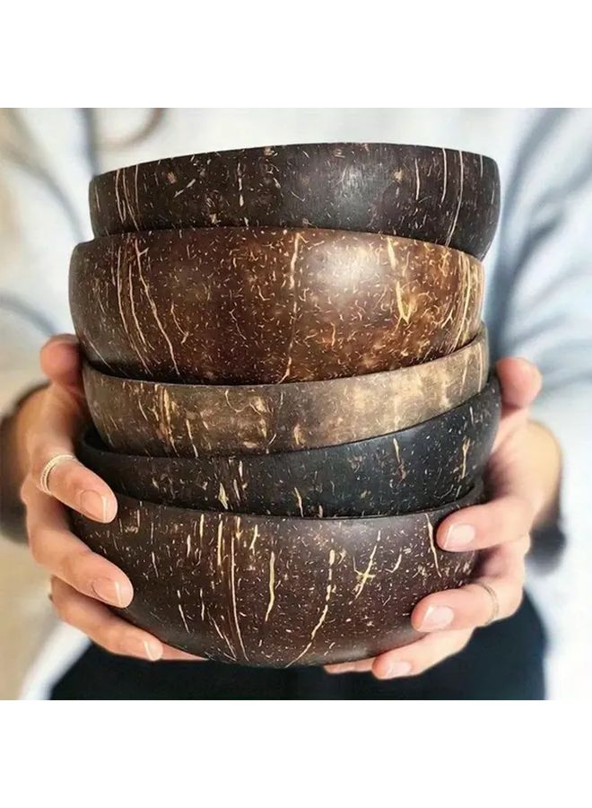 24 قطعة من مجموعة أطباق وملاعق قشرة جوز الهند - 12 طبقًا و12 ملعقة - Image 3