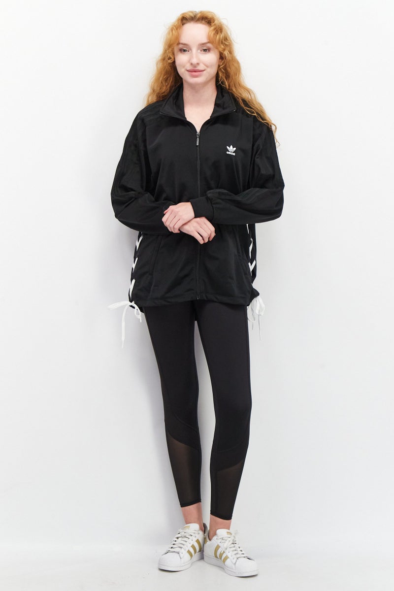 adidas Originals Women Sportswear Fit Long Sleeve Running Track Jacket, Black - Image 4