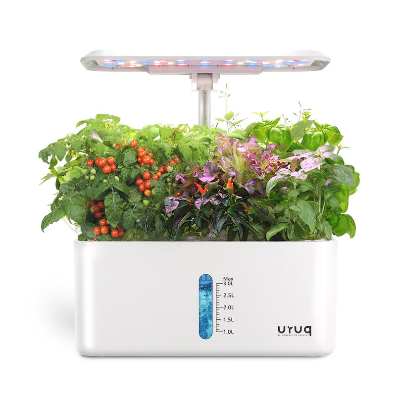 URUQ Hydroponics Growing System Indoor Garden: 8 Pods Herb Garden Kit Indoor with LED Grow Light Quiet Smart Water Pump Automatic Timer Healthy Fresh Herbs Vegetables - Hydroponic Planter for Home Kitchen - Image 1