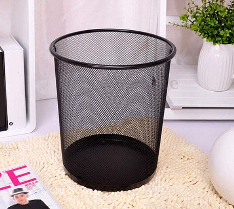 VUNEXO Metal Mesh Big Size Dustbin Open-Top for Room for Kids,Waste Paper Basket, 235 X 265 X 190 MM, Black - Image 5