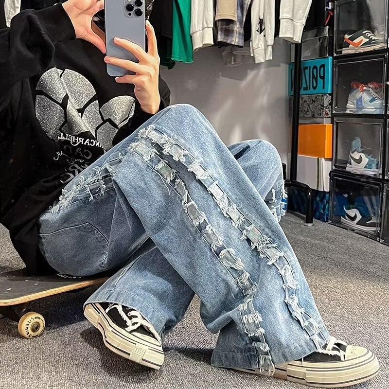 Unisex Classic Denim Jeans Loose Fit Daily Outdoor Wear - Image 2