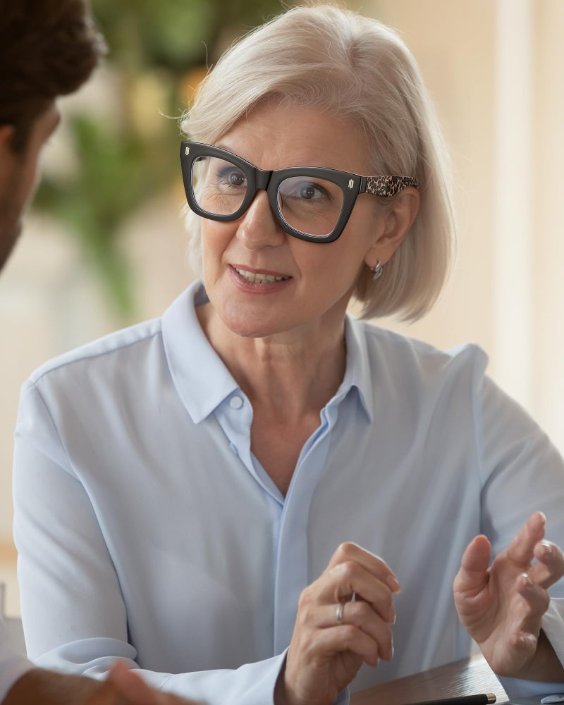 JM 4 Pack Oversized Reading Glasses for Women, Cat Eye Trendy Oprah Style Blue Light Blocking Computer Readers for Women +2.5 - Image 2