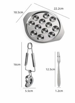 Y&D Escargot Dining Set, Stainless Steel Tableware Metal Snail Tong 12 Compartment Holes Plate Fork for Home BBQ Restaurant, 2 Set  - Image 4