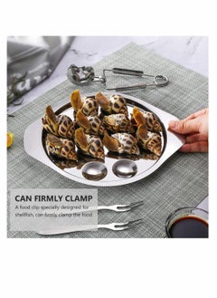 Y&D Escargot Dining Set, Stainless Steel Tableware Metal Snail Tong 12 Compartment Holes Plate Fork for Home BBQ Restaurant, 2 Set  - Image 3