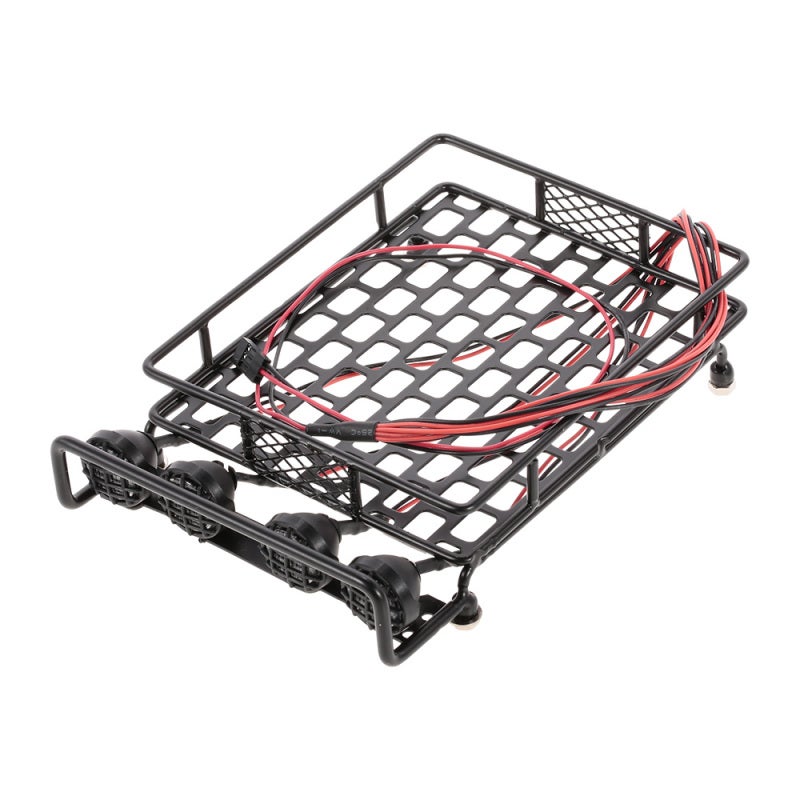 Metal Roof Rack: Aluminum Alloy Durable Construction - RC Car Accessory With CH3 Control Flashing Mode for 1/10 RC Rock Crawler, Rally RC 4WD, RC Model Vehicle - Image 5