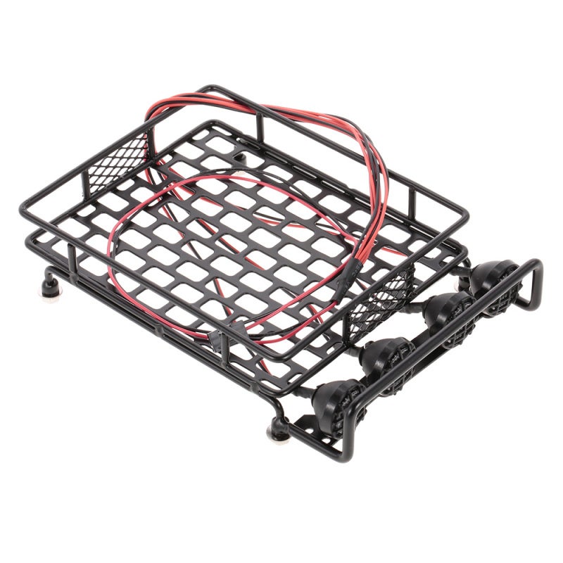 Metal Roof Rack: Aluminum Alloy Durable Construction - RC Car Accessory With CH3 Control Flashing Mode for 1/10 RC Rock Crawler, Rally RC 4WD, RC Model Vehicle - Image 2