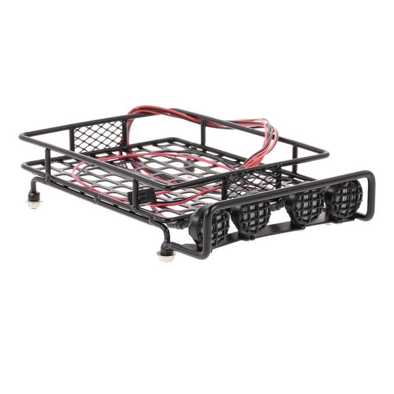 Metal Roof Rack: Aluminum Alloy Durable Construction - RC Car Accessory With CH3 Control Flashing Mode for 1/10 RC Rock Crawler, Rally RC 4WD, RC Model Vehicle - Image 3